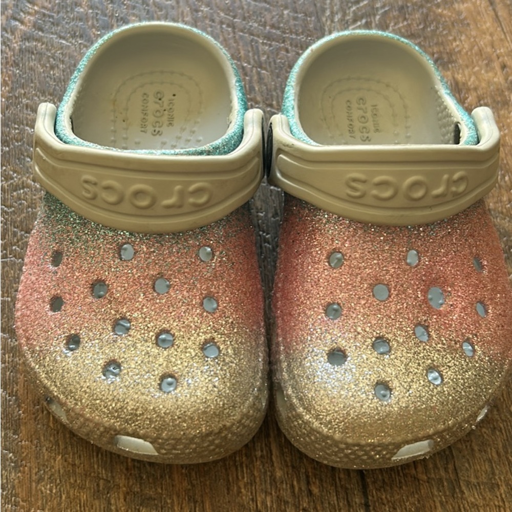 CROCS Kids Glitter Clogs - Toddler Size 5